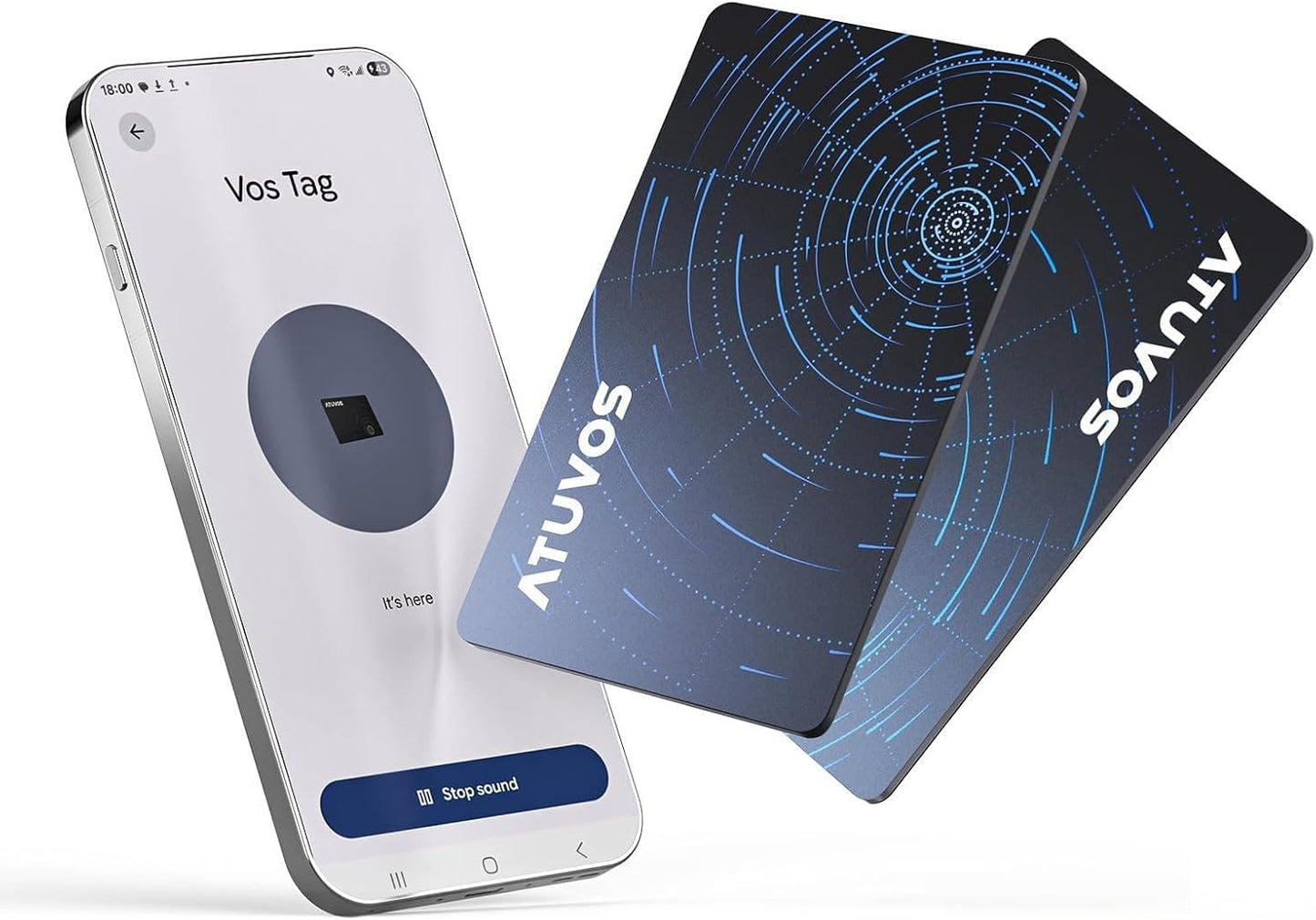 ATUVOS Dual System Air Card Tag Pro 2 Pack, Rechargeable Wallet Tracker Work with Android Google Find Hub or iOS Apple Find My APP (Huawei not Supported), Bluetooth Finder Locator for Wallet/Luggage