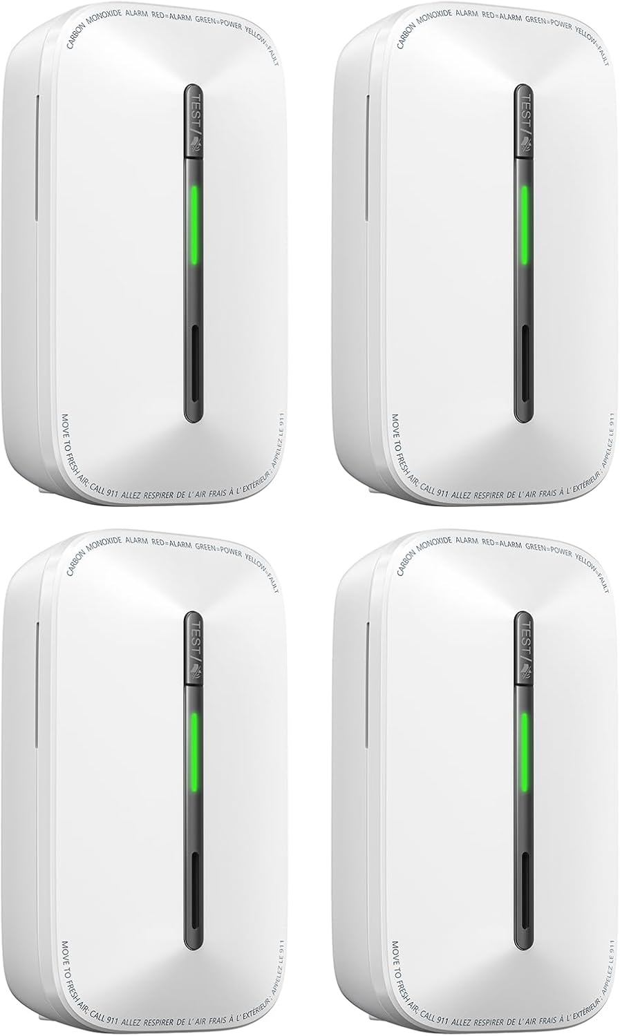 SITERWELL Plug in Carbon Monoxide Detector 10 Year Battery, CO Alarm Detector with Electrochemical Sensor and Sound Warning, AC Powered Portable Carbon Monoxide Detector for Home Office Travel,4-Pack