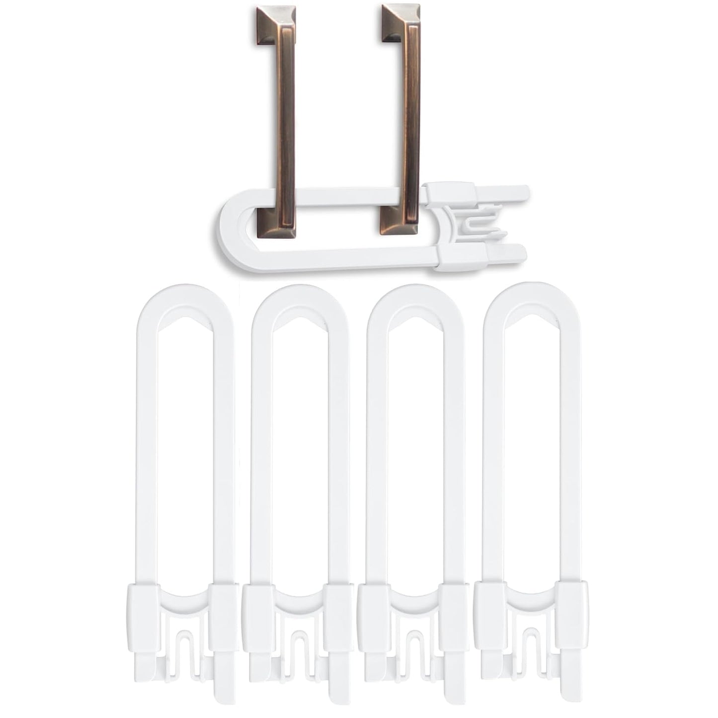 Vmaisi Baby Sliding Cabinet Locks - 4 Pack Adjustable U Shaped Child Safety Locks,Childproof Latches for Kitchen Bathroom Storage Cupboards Doors, Handles and Knobs White (4)