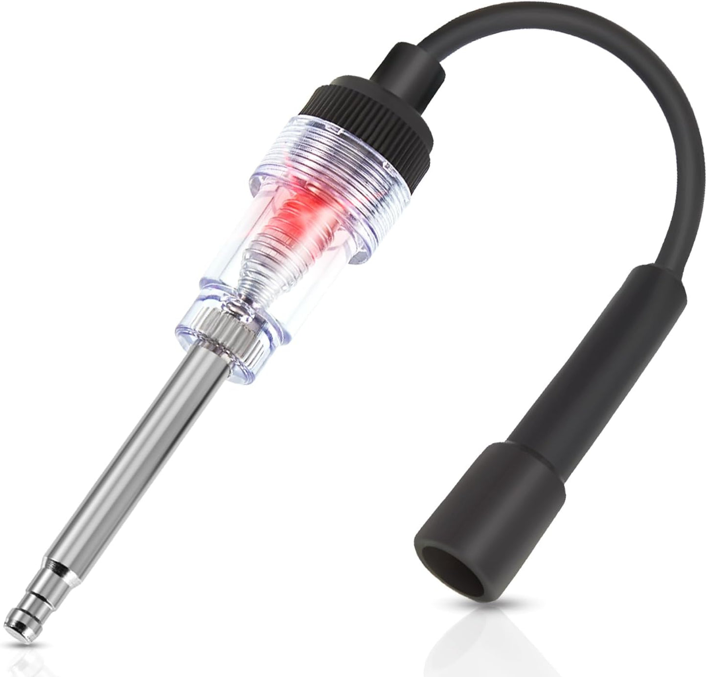 Inline Spark Plug Tester Engine Straight Boot Ignition Tester Light Lawnmower Checker Armature Diagnostic Detector for Automotive Car Internal External Engine(1 Piece)