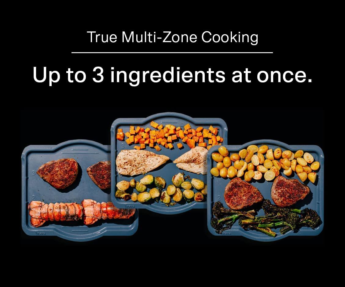 Brava Oven Chef's Choice Set: 10-in-1 Touchscreen Countertop Smart Oven, Air Fryer, 6-Slice Toaster, Slow Cooker, Reheater, Dehydrator, Rice Cooker, Healthy & User Friendly, Auto-Shut Off, Black