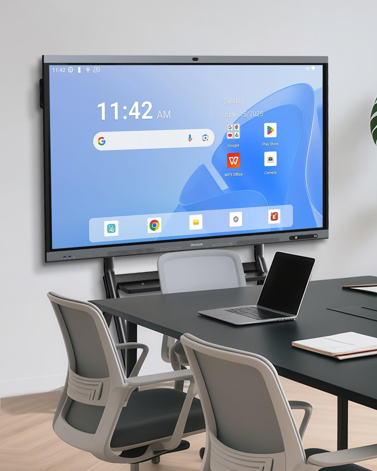 Smart Board Stand for 55-86 Inch Interactive Whiteboards, Adjustable Rolling Smartboard Stand with 360°Swivel Lockable Wheels, Suitable for Offices, Classrooms and Other Workspaces