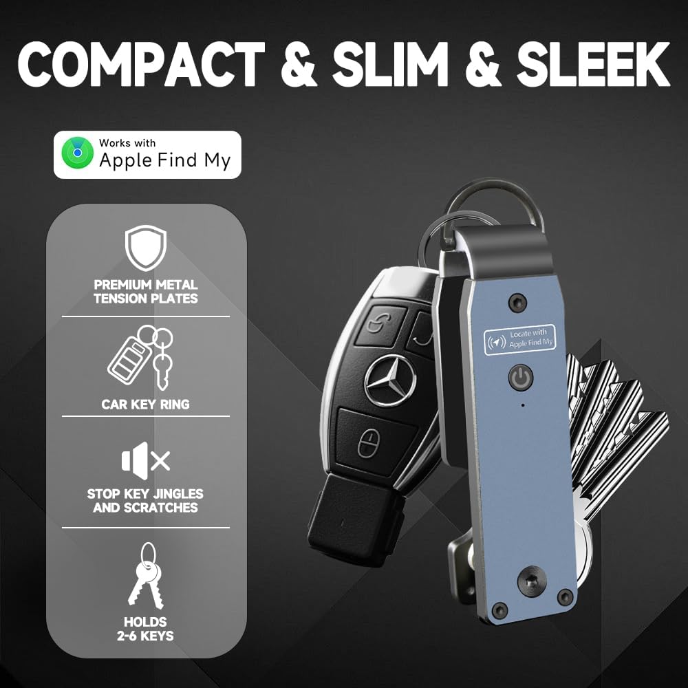 Key Organizer Men's Keychains with Smart Tracker, Key Finder, Compact Key Holder -Minimalist Key Case Metal Car Key Chain