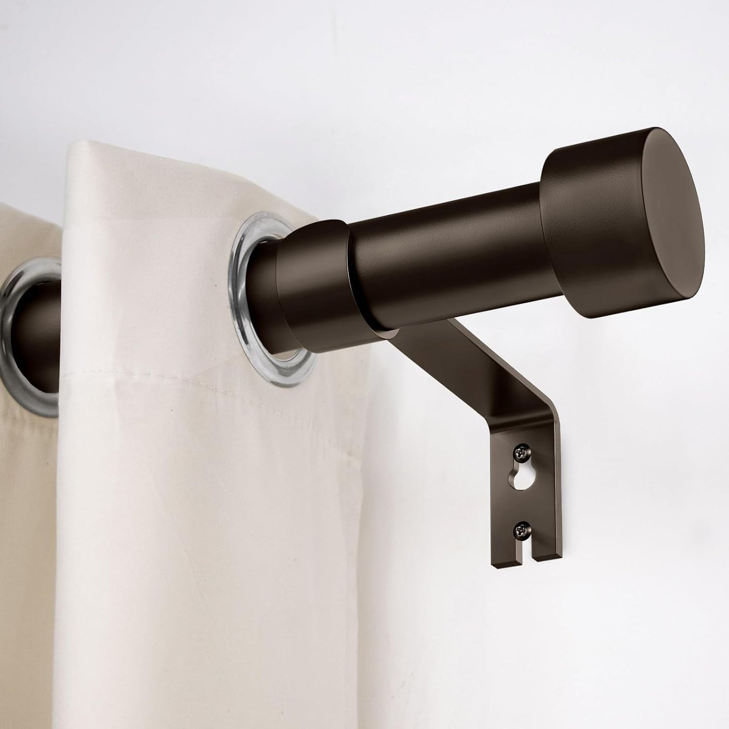 2 Pack Curtain Rods for Windows 28 to 48 Inch(2.3-4ft), 1 Inch Bronze Curtain Rods Set, Adjustable Heavy Duty Curtain Rod for Patio Bedroom Living Room, Modern Drapery Rods, Size 32"- 60"