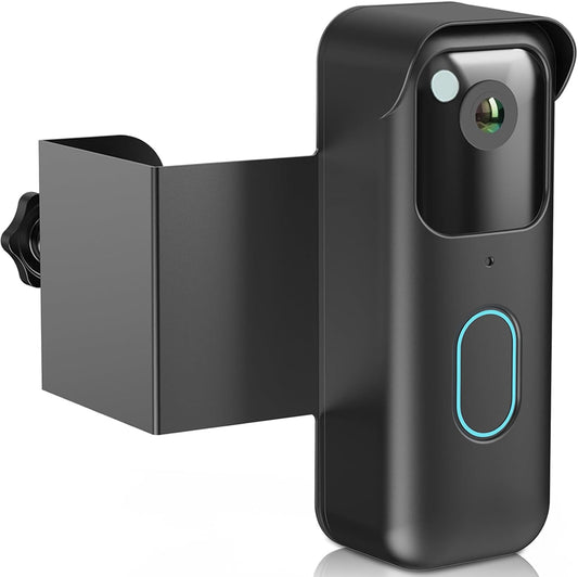 Anti-Theft Blink Doorbell Mount, Drill-Free Door Mount for Blink Video Doorbell (2nd Gen), Doorbell Bracket Holder with Rain Cover Not Block Doorbell Sensor Easy to Install for Business, Dorm, Rentals