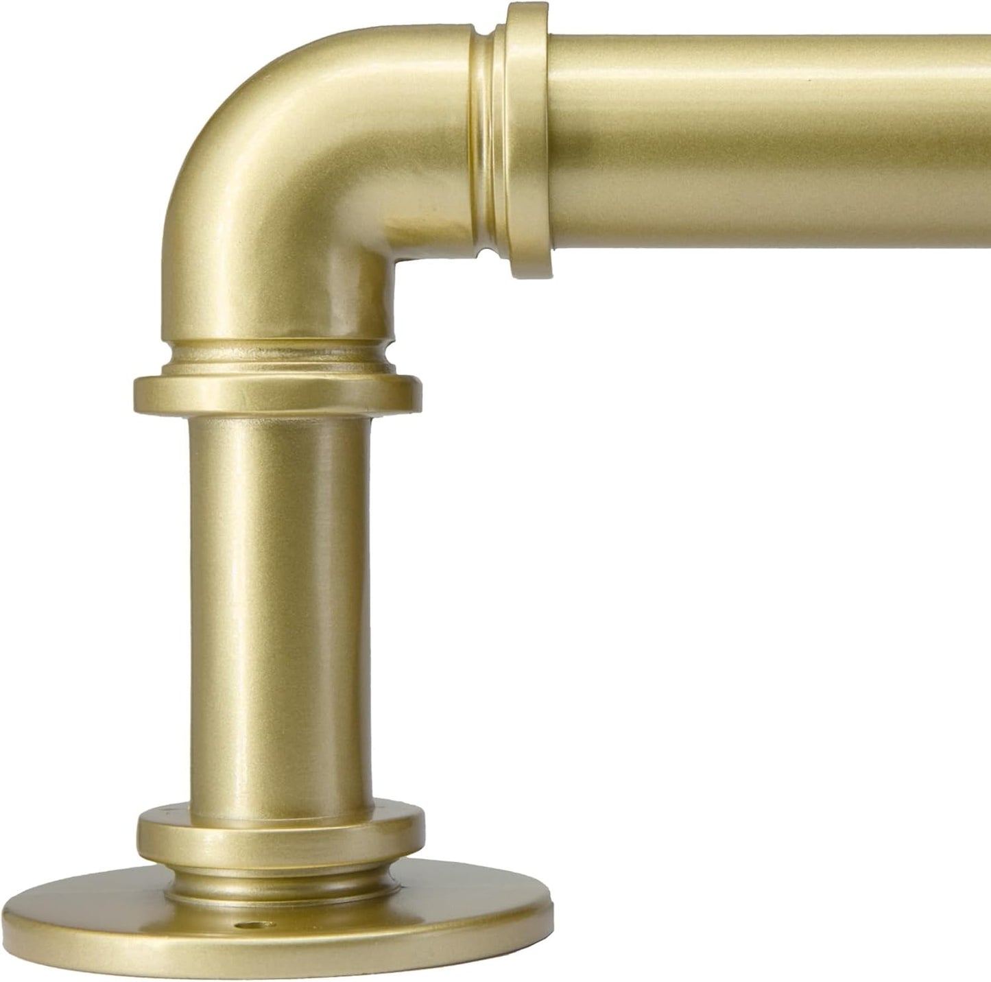 Gold Curtain Rods 18 to 88 in,Wraparound Curtain Rods,Adjustable Length,1 in Diameter Pipe,Wall or Ceiling Mounted,for Bedroom and Living Room (Gold 18” to 88”)