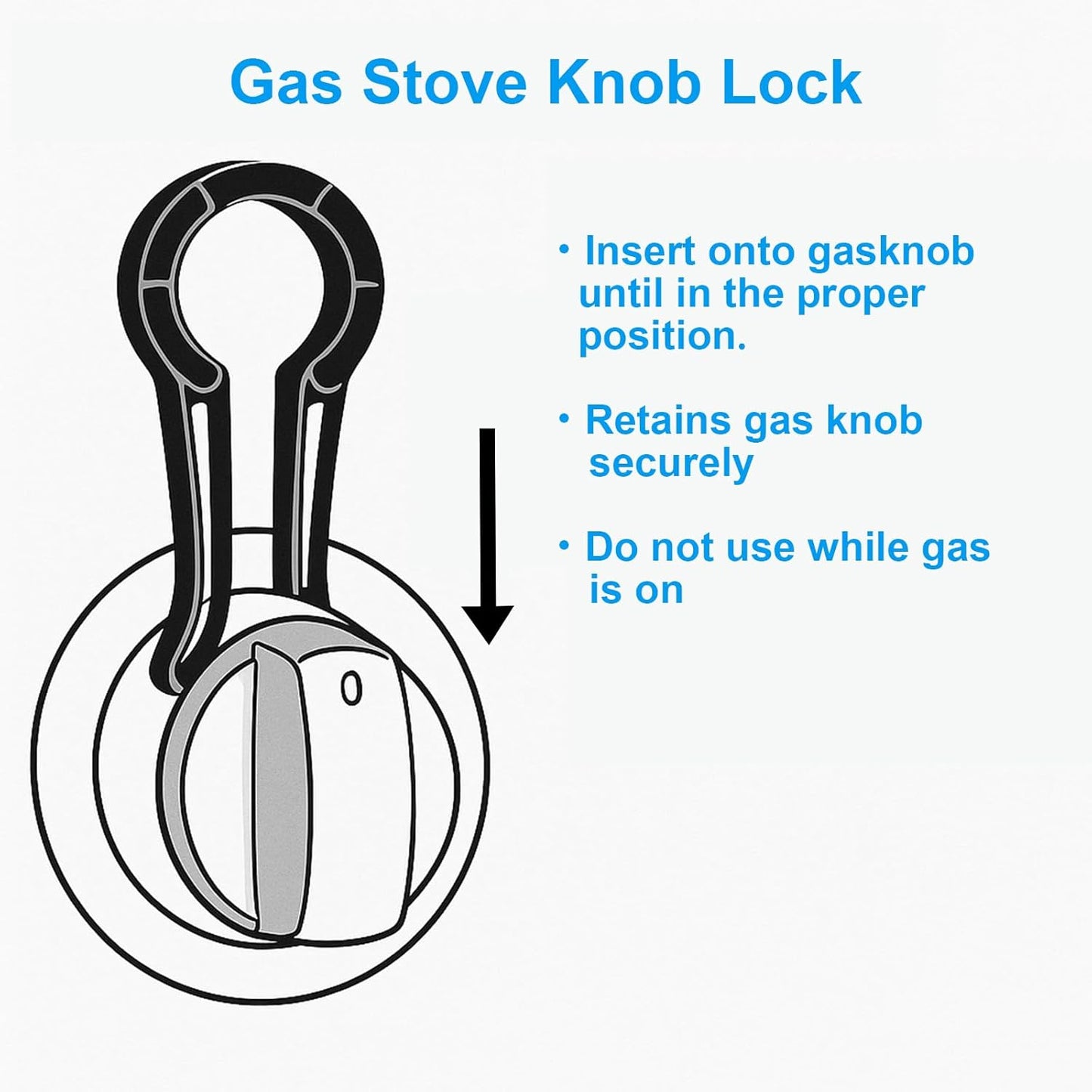 Gas Stove Knob Lock for Kids & Pets Safety,Gas Knob Lock to Effectively Prevent Accidental Touch,Easy to Install,Reusable PP Material,Fits Most Kitchen Sizes（BLACK,4PACK）