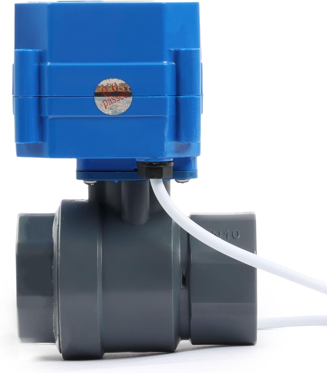 U.S. Solid 1"UPVC Motorized Ball Valve - Plastic Electrical Ball Valve with Full Port, 2 Wire Auto Return, 110V AC, Normally Closed