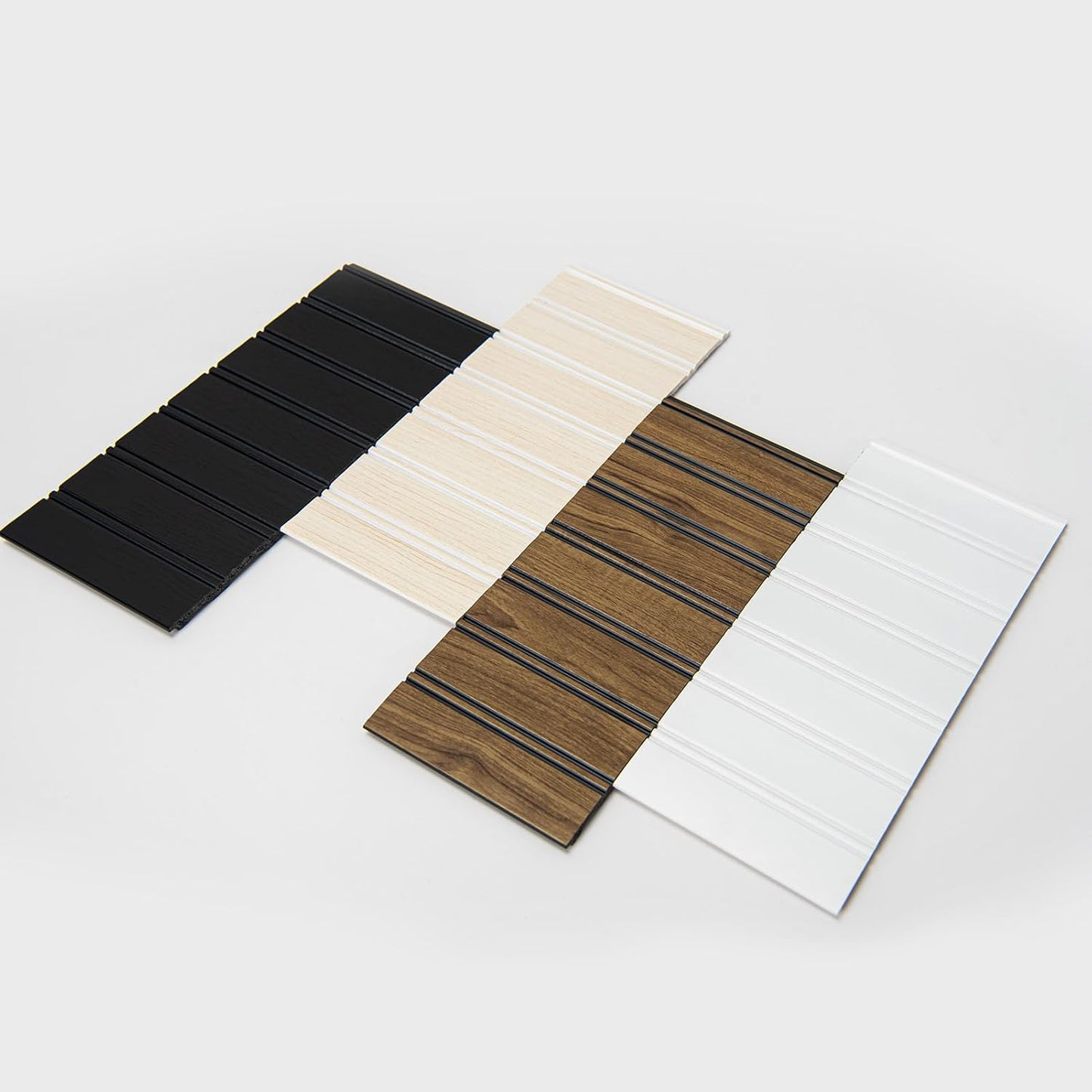 Art3d Wainscoting Wall Panel 4-Pieces Sample Kit, Beadboard Panels for Walls, 4 Color Polystyrene Board and Batten Wall Panel Sample Kit