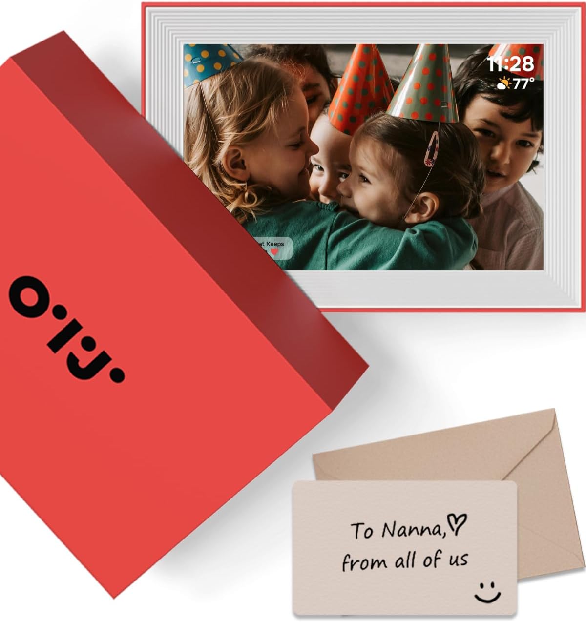 OTJ Frameo Digital Picture Frame 10.1" - 32GB WiFi Smart Photo Frame for Gifts & Home Display - Share Pictures Instantly via App, Christmas Birthday Gift for Mom Dad Grandparents