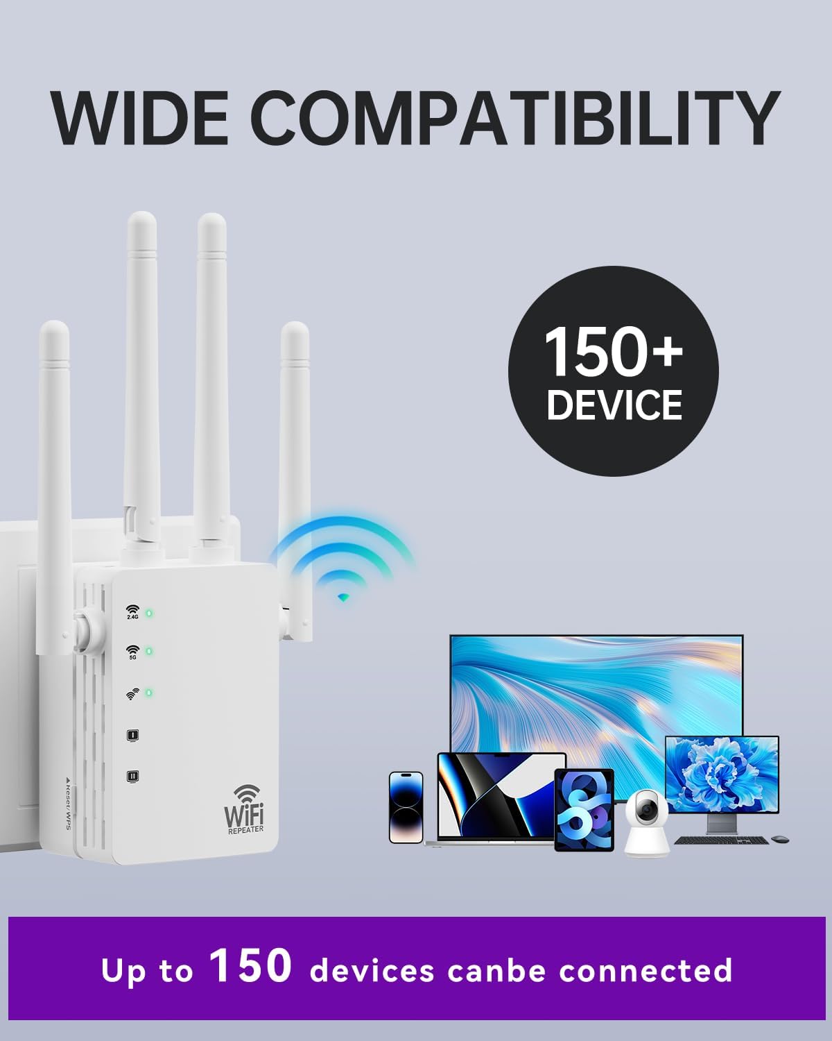 2026 WiFi Extender Signal Booster for Home, 10X Faster New Wireless Long Range Amplifier, Covers up to 13888 sq.ft, WiFi Repeater with Ethernet Port & EasyMesh, Easy Setup