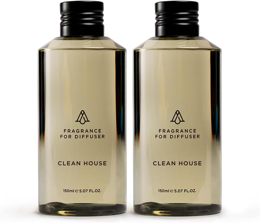 AromaPlan Scents, Clean Smelling Essential Oils, Clean House (5 Fl Oz /148ml) 2 Pack-Fresh Scent Essential Oil for Diffuser, USA Fragrance, Bigger Bottle, Bolder Aroma & Longer Lasting