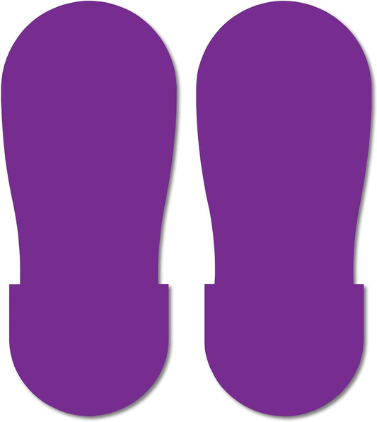 Mighty Line Big Footprints Floor Marking Tape for Safety, Caution, Warning, Heavy-Duty, Peel and Stick, Adhesive, Industrial Quality, 12" Long x 5" Wide, Purple, Pack of 50