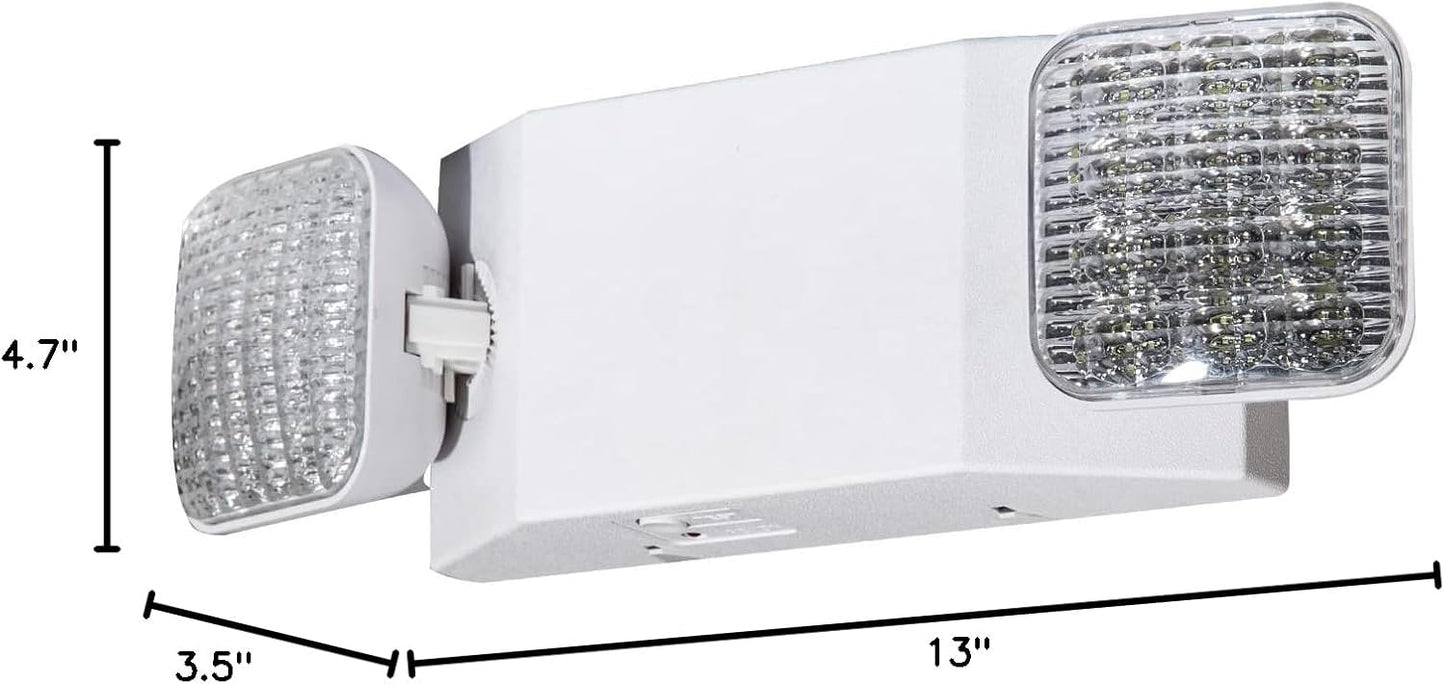TANLUX LED Emergency Lights with Battery Backup, Commercial Emergency Light Fixtures for Business Home Power Failure Emergency Exit Sign Lighting with 1.0 Meter Plug in Cord AC120V UL Listed