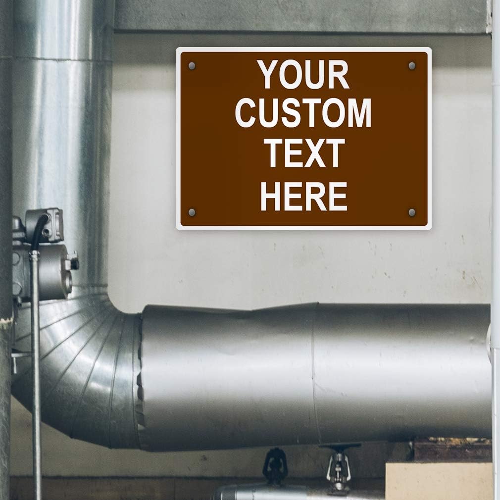Aluminum Weatherproof Metal Sign Multiple Sizes Custom Personalized Text Here Brown White Recreational Horizontal Street Signs 24x18Inches