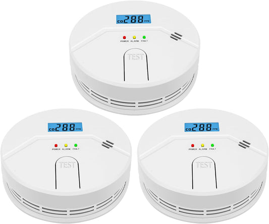 3 Packs, Smoke and CO Alarm,Smoke and Carbon Monoxide Detector,2 in 1,Smoke Detector Carbon Monoxide Detector Combo,85 db Alarm