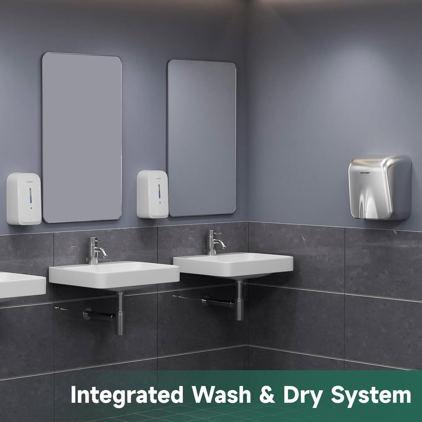 Commercial Automatic Soap Dispenser Large 34oz/1000ml Capacity Wall-Mounted Touchless Liquid Dispenser for High-Traffic Restrooms, Offices, Hospitals Model AD1220S White
