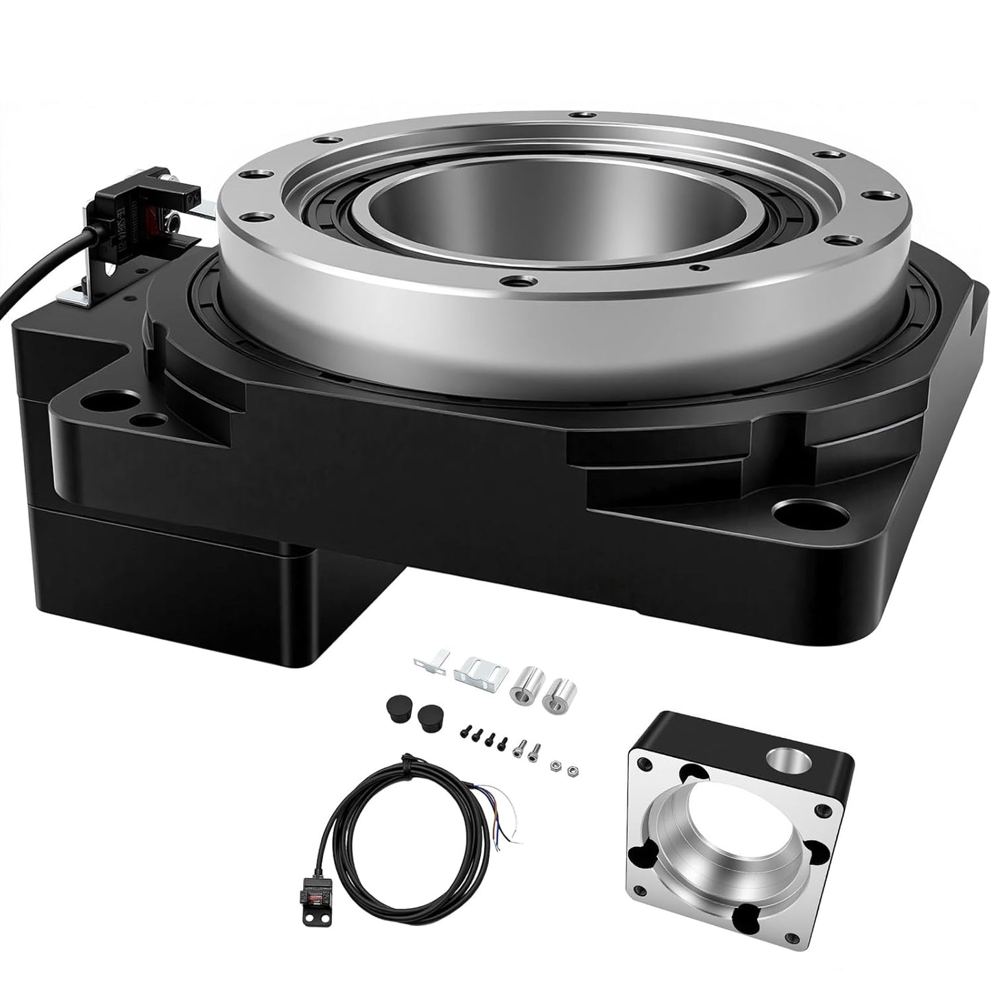 Hollow Rotary Platform Positioner Actuator High Accuracy 360 Degree Electric Indexing Table Rotating Table for NEMA34 Stepper Motor / 80mm Servo Motor Replace DD Motor Cam Indexer