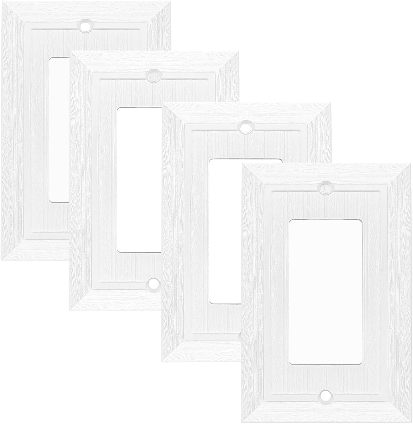 Modern Decorative Wall Plate Retro Wood Grain design Switch Cover Outlet Cover for Light Switch, Smart Switch, Dimmer, GFCI, USB Outlet (4 Pack, Single Decorator)