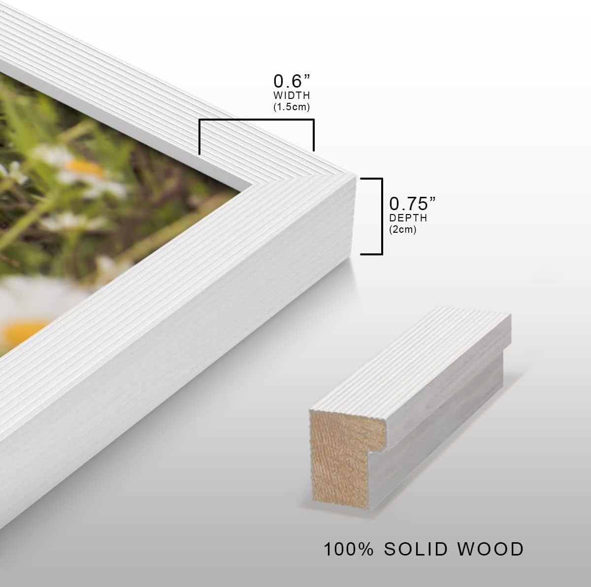 Renditions Gallery Set of 4, 8X10 Custom Photo Prints with Real Wood Picture Frames. Create Personalized Photos with Peel & Stick Photo Frames. White Frame