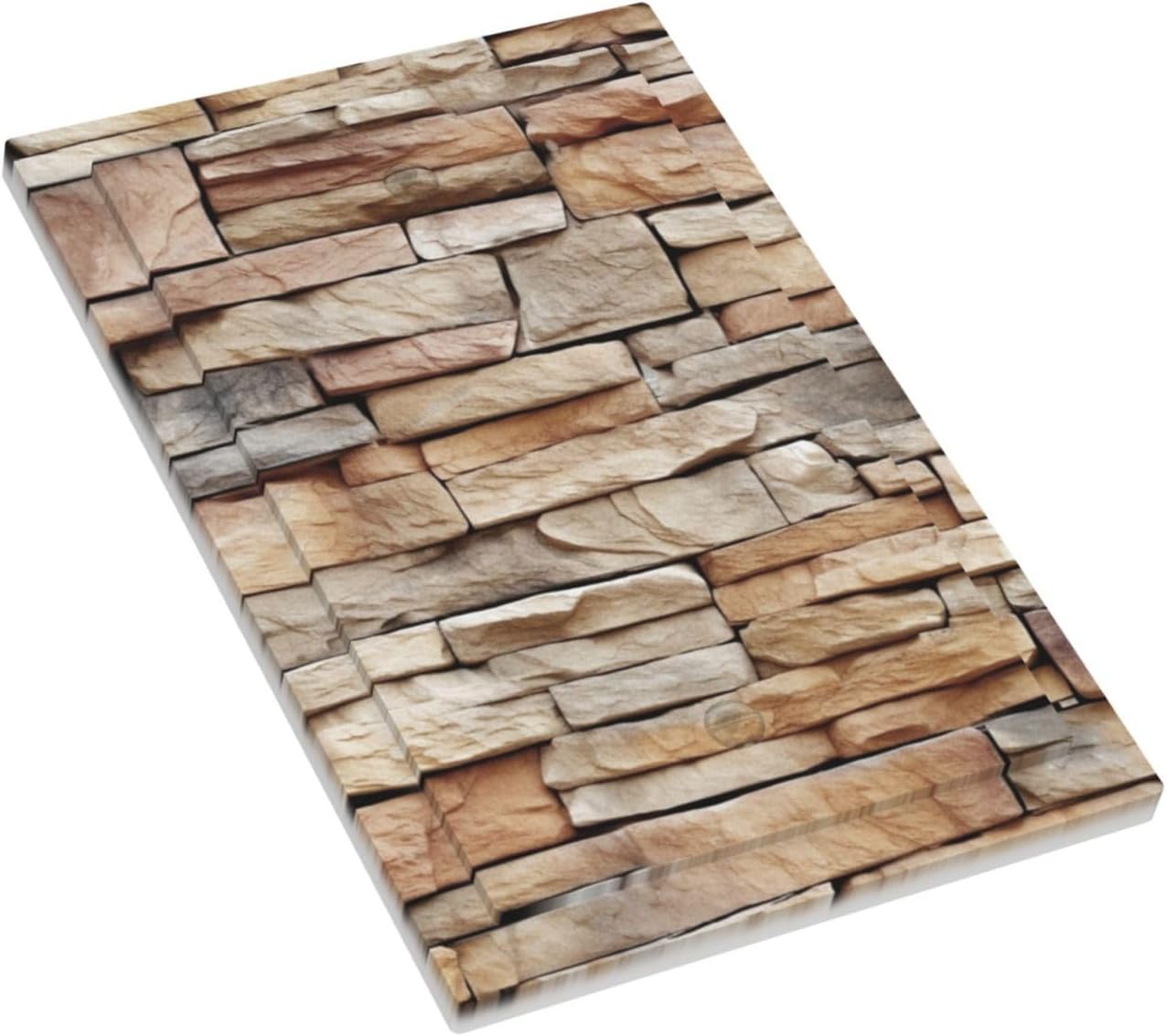 Light Switch Cover Plate Stone Textured Brown Brick Natural Stone 1 Gang No Device Blank Electrical Wall Plates Faceplate Decorative Switch Plate For Farmhouse Cabin Decor