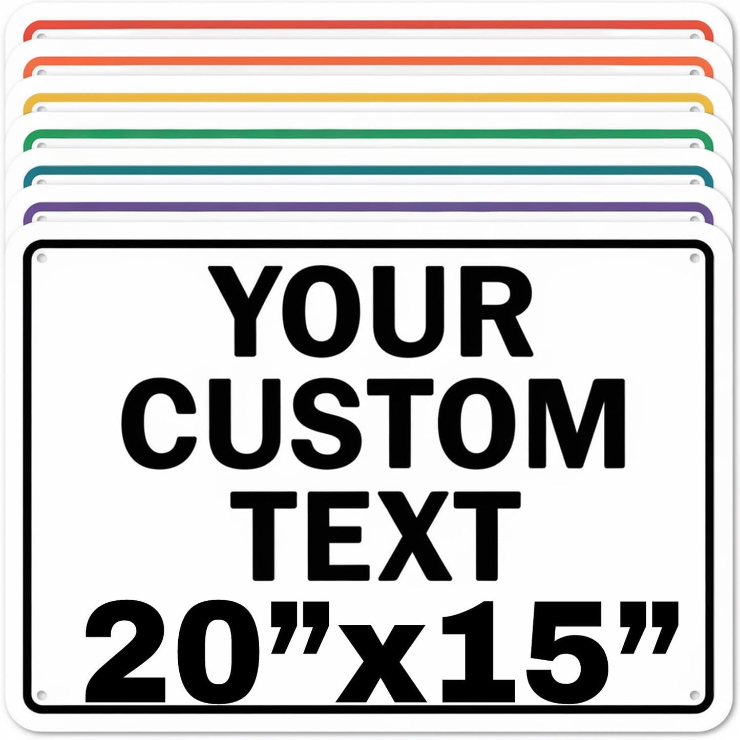 Custom Aluminum Signs – Personalized Weatherproof Metal Signs for Indoor & Outdoor Use – Multiple Sizes – Add Text/Logo – Optional Reflective & Double-Sided Printing – for Home, Business, Hazard, Garden, Door & Commercial Use (Rectangle 2, 20x15inch)