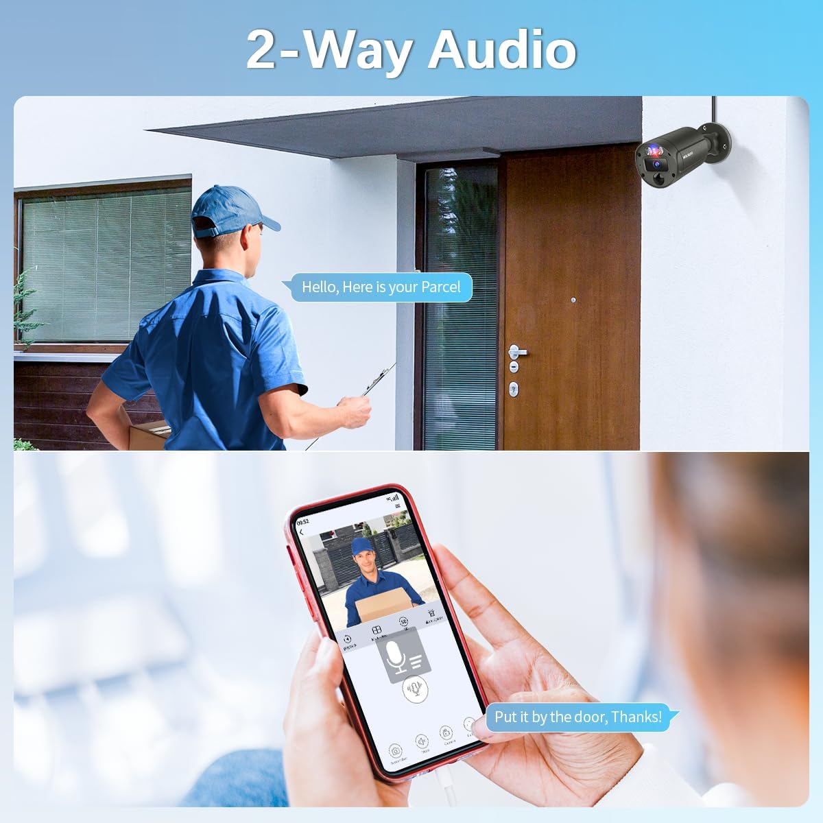 【2-Way Audio & 130° Wide Angle】 Outdoor Wired Security Camera System, Wired Cameras for Home Security, POE Video Surveillance Systems
