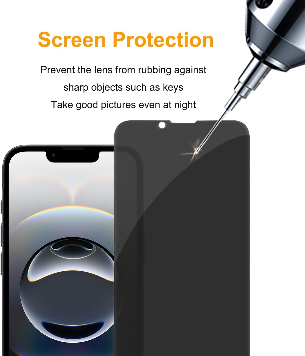 PEHAEL 3Pack for iPhone 16e/14/13/13 Pro Privacy Screen Protector Full Coverage Anti-Spy Tempered Glass Film 9H Hardness Easy Installation Bubble Free [6.1 inch]