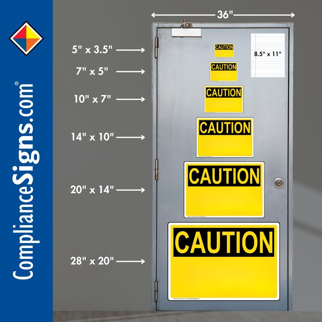 ComplianceSigns.com DANGER Pinch Point Watch Your Hands ANSI Bilingual Safety Label Decal, 5x3.5 inch 4-Pack Vinyl for Machinery, American Made Safety Signs for the Workplace