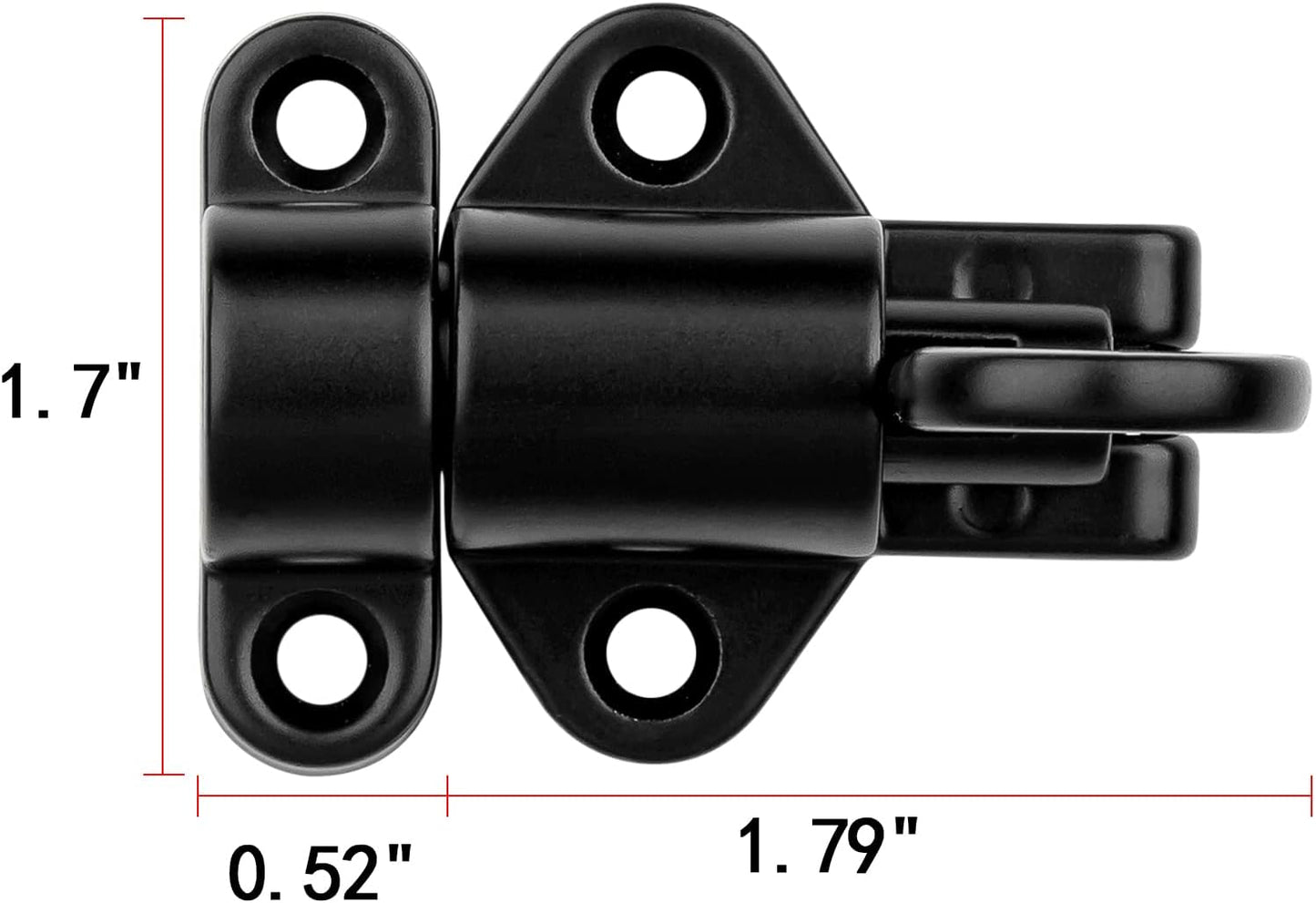 10 Packs Self-Closing Latches，Black Spring Door Lock，Resilient Bolt Latch Aluminum Alloy Safety Automatic Spring Barrel Slide Door Lock with Screws,Used for Gate,Window and Cabinet etc