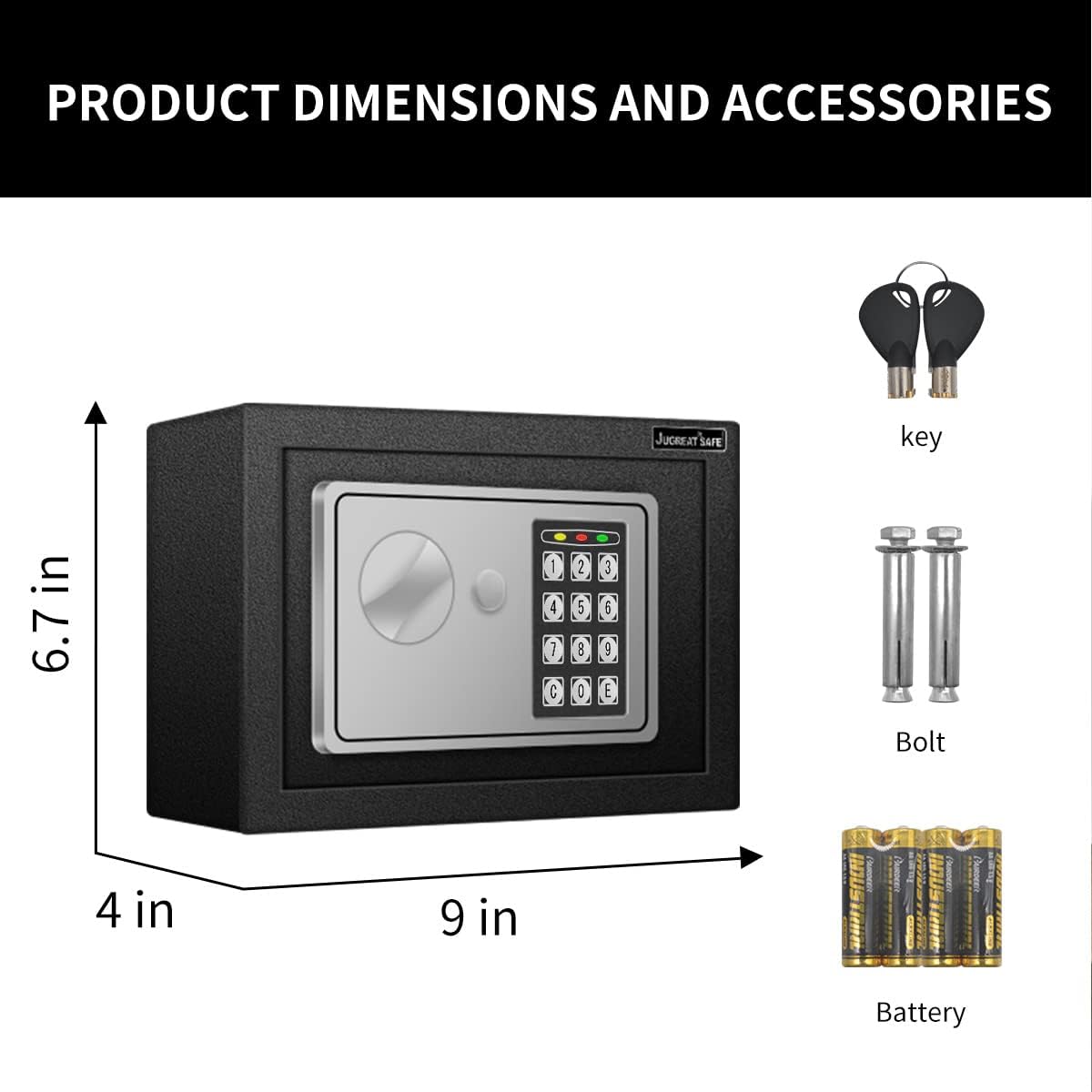 JUGREAT 25 Keys Cabinet with Sensor Light,Electronic Key Safe,Pin Code Keyless Storage Box for Keys,Secure Wall Mount Safe with 25 Key Tags