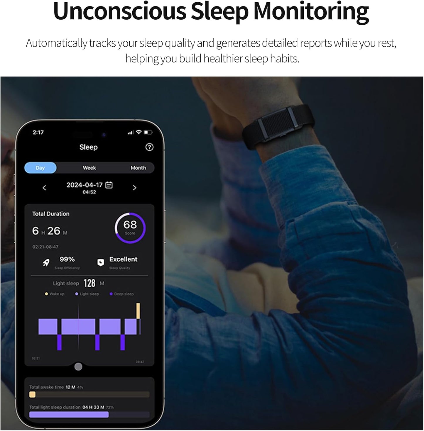 Smart Bracelet,Activity Trackers for Man&Women,Fitness Tracker Band, 24H Sleep Tracker,All-Day Continuous Heart Rate Blood Pressure Stress HRV Monitor,170+ Sport Mode with Free APP (Green)