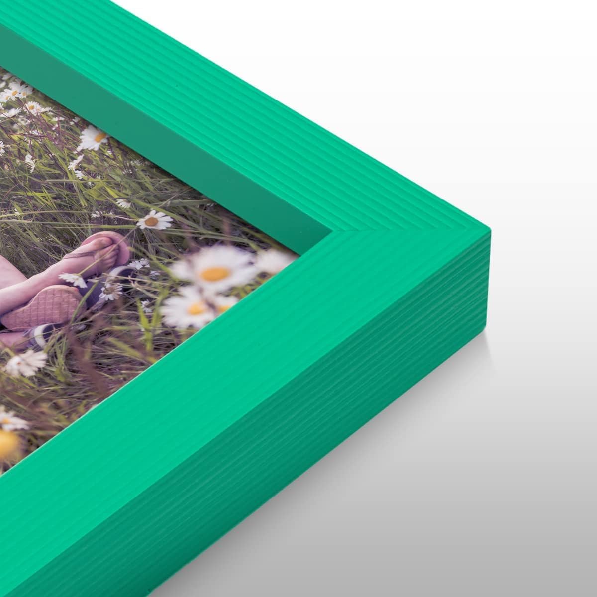 Renditions Gallery 11X14 Custom Photo Prints with Real Wood Picture Frames. Create Personalized Photos with Peel & Stick Photo Frames. Single, Green Frame