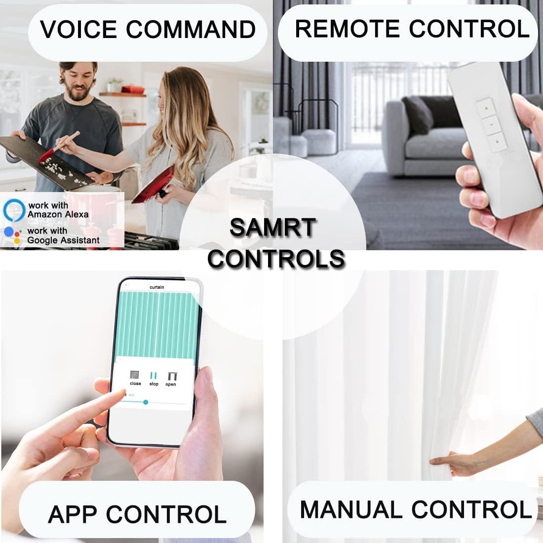 Celling Smart Curtains System, Electric Track with Adjustable Rail,Automatic Curtain Opener,Motorized Curtains Rods With Remote, Compatible with Alexa/Google Home (Up to 244in)