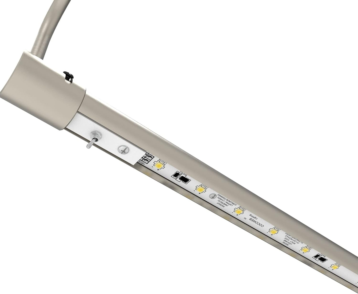 Cocoweb 43 Inch Tru-Slim Satin Nickel Picture Light - LED, 2700K, Adjustable Arm, Plug-in, Toggle Switch, Sleek and Compact Design