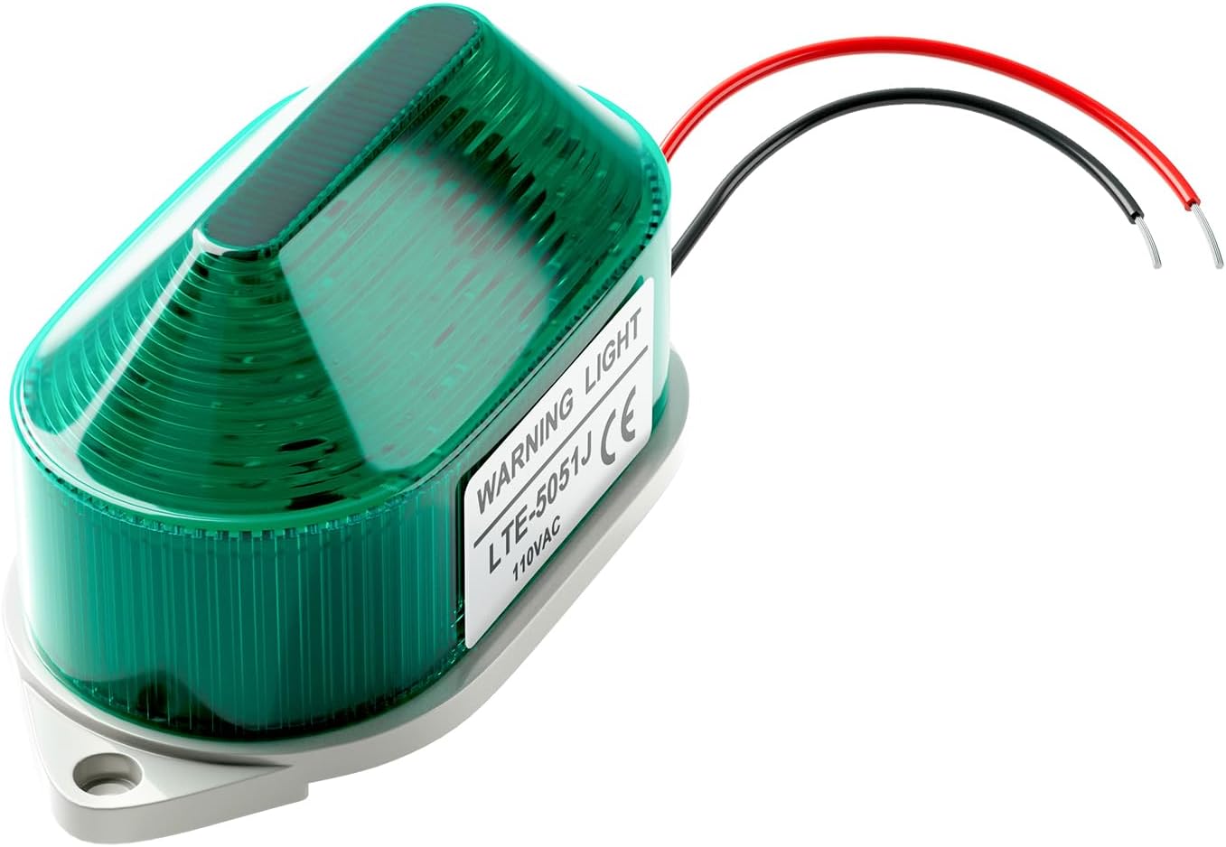 AC110V Strobe Siren Industrial Warning Light with Green LED and 105dB Buzzer, Ultra-Bright Signal Flashing Alarm Light for Safety and Alert, Oval