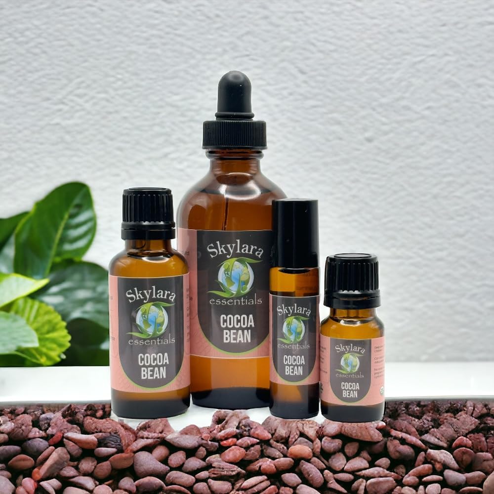 Organic Cocoa Bean Essential Oil (Chocolate) - Pure, Aromatic, and Rich | Natural Chocolate Scent for Aromatherapy (10ml Roll On)