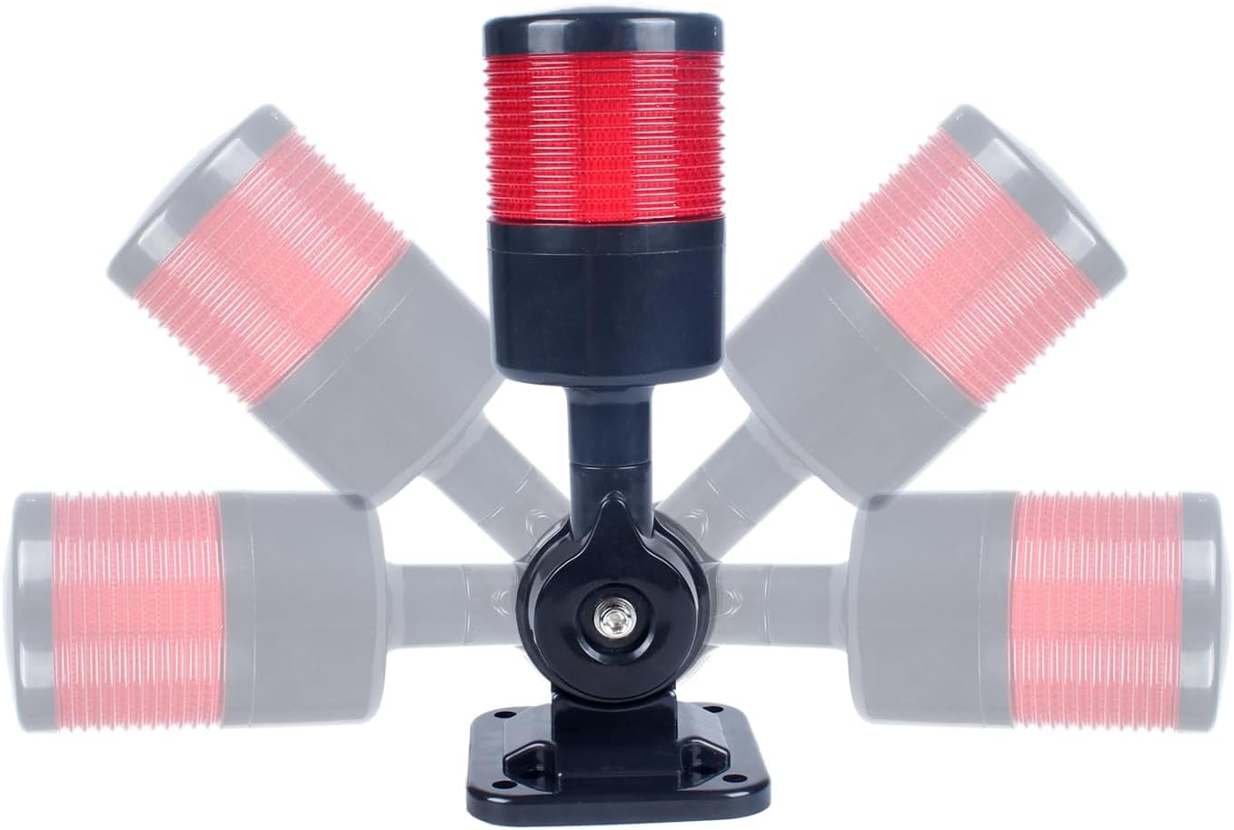 Led Signal Tower Stack Lights, Industrial Signal Warning Lights, Column Tower Lamp with Rotatable Base, Steady Flashing Switchable,12V 24V DC(1-Layer, with Buzzer) Black