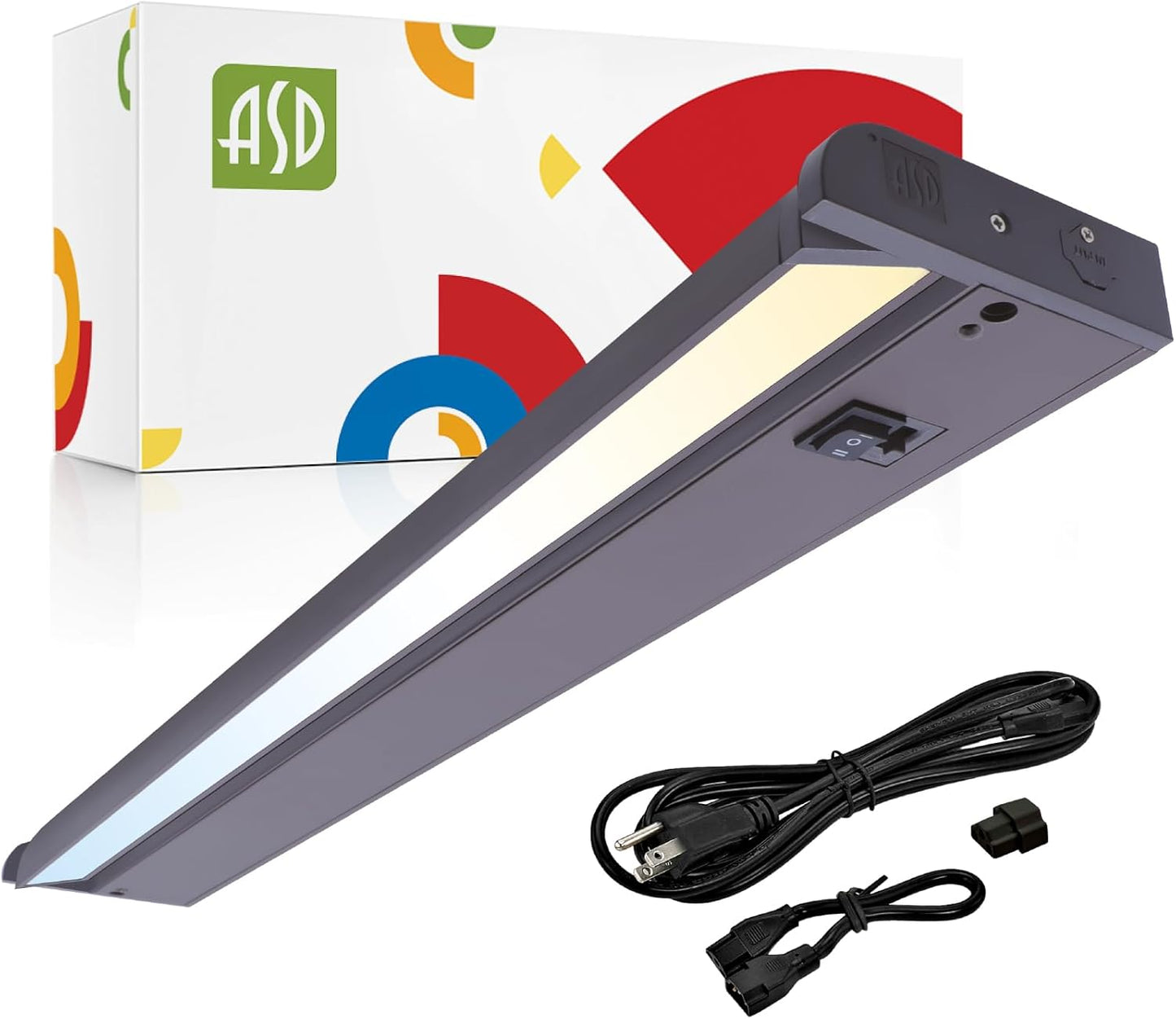 ASD Swivel LED Under Cabinet Lighting Bronze, 24 Inch 12W, Hardwired or Plug-in, 2700K/3000K/4000K, Hi/Low Switch, Rotatable Lens, Dimmable Linkable Under Counter Light for Kitchen, ETL & Energy Star
