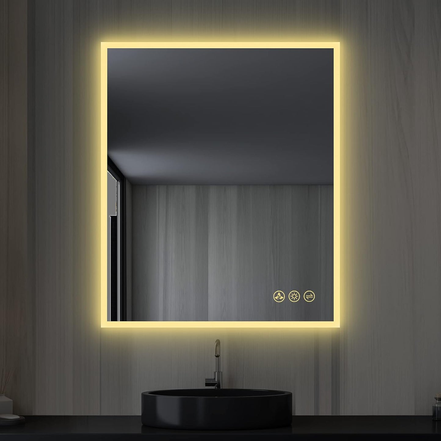 Blossom 30"X36" LED Bathroom Mirror with Lights, Front Lit and Backlight, Stepless Dimmable, Anti-Fog, Shatter-Proof Tempered Glass, Memory, 3 Colors Lighting Bathroom Mirrors for Vanity Makeup Mirror