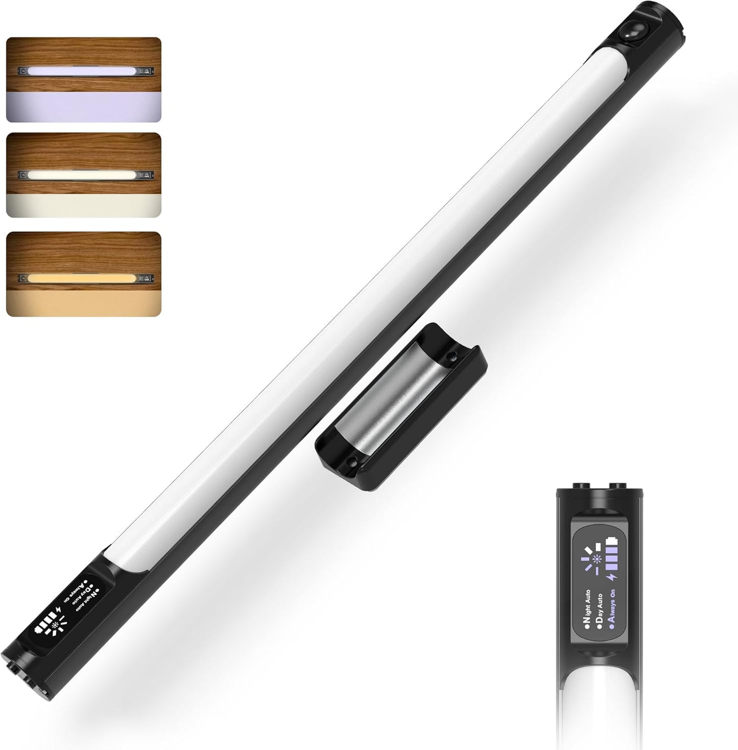 Under Cabinet Lights, 3 Color Dimmable Motion Sensor Light Indoor, 14 Inch Wireless Closet Lights 64 LED with Digital Display, 3600mAh Rechargeable Battery Operated Under Counter Light
