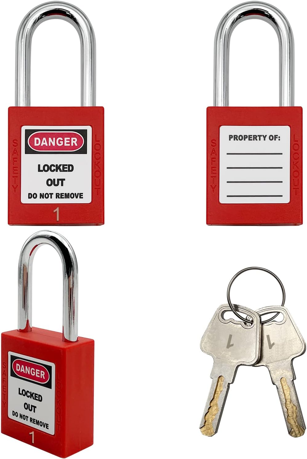 Lockout Tagout Locks, Safety Padlock, Loto Locks Keyed Differently Lock Out Tag Out 10 pcs Safety Padlocks Plastic with 10 Lockout TagOut Tags Red