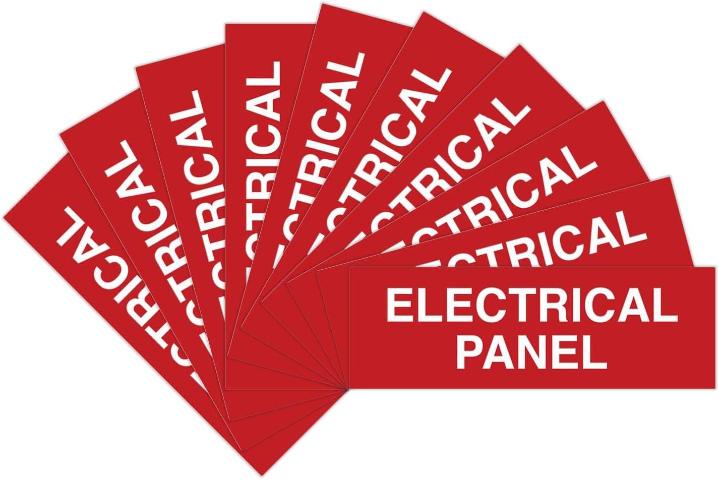 All Quality Basic Electrical Panel Sign - Fire Regulation Safety Compliance Sign -Red - Large (10 Pack)
