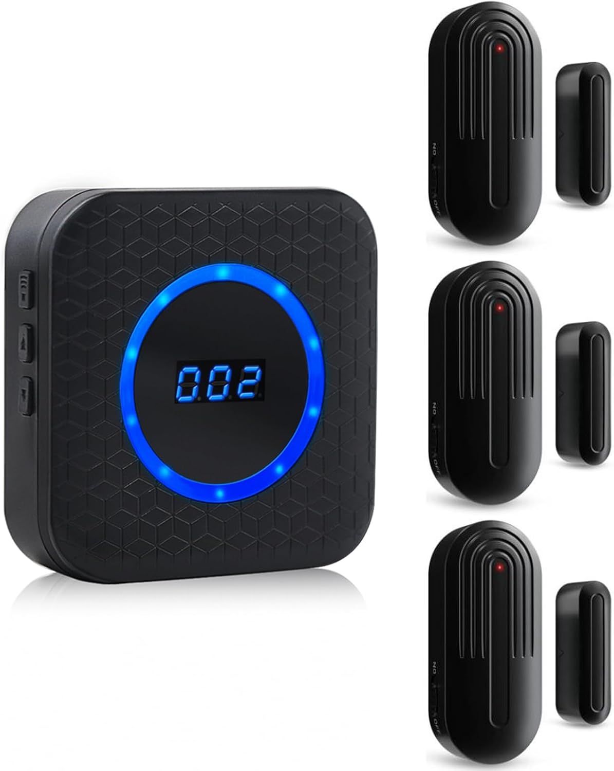 Door Chime SanJie Door Alarms When Opened for Home Office Business Door Entry Chime with 800Ft Range 5 Volume Levels 55 Ringtones (1 Receiver & 3 Sensor)