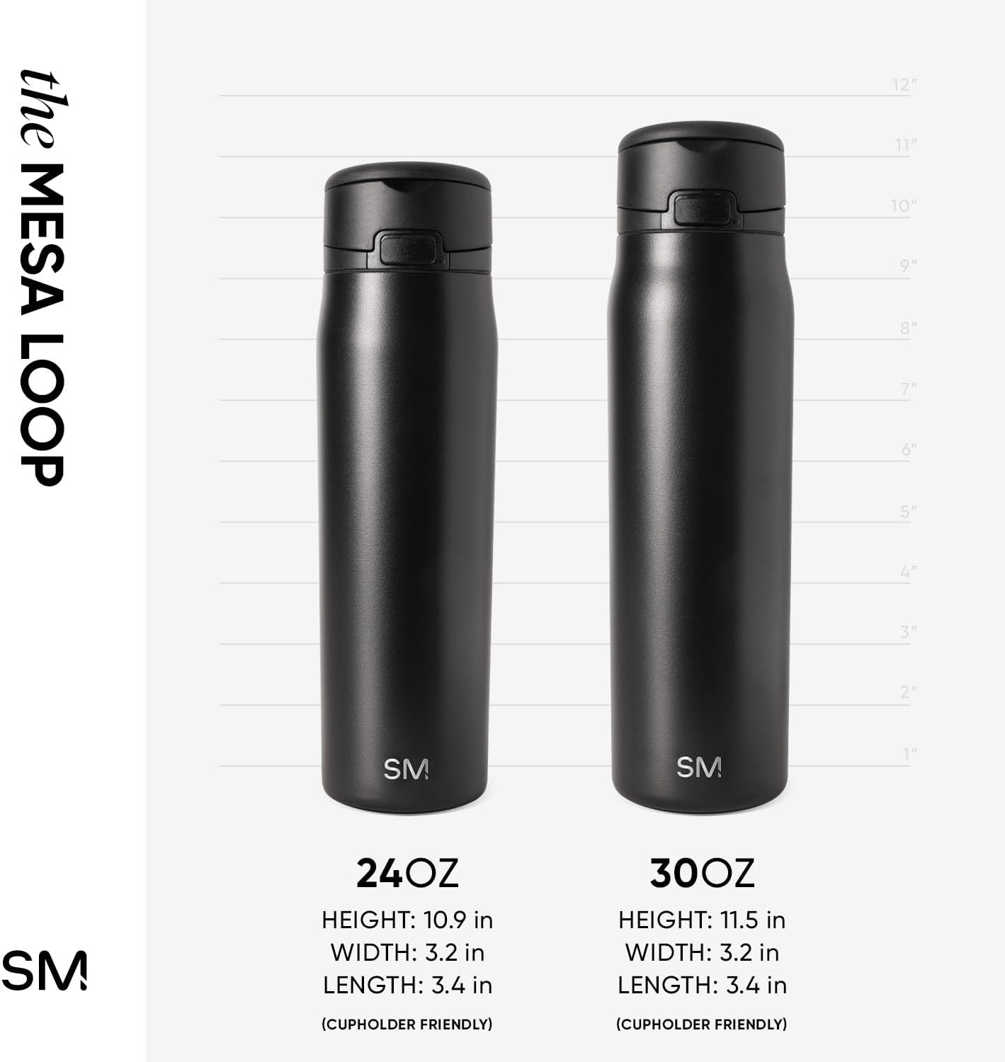 Simple Modern Mesa Loop Water Bottle with Covered Straw and Handle | 30oz Cup Holder Friendly Insulated Stainless Steel Bottles for Travel, Sports and School | Salsa