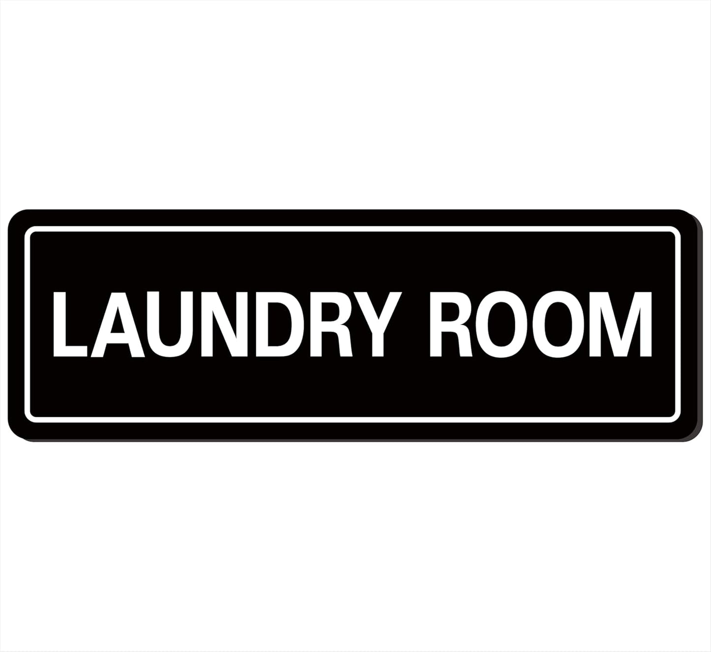 Laundry Room Sign, Premium Durable Acrylic Material, Super Strong Adhesive, Quick Installation, Suitable for Your Home and Business (9 × 3 Inches, Black)