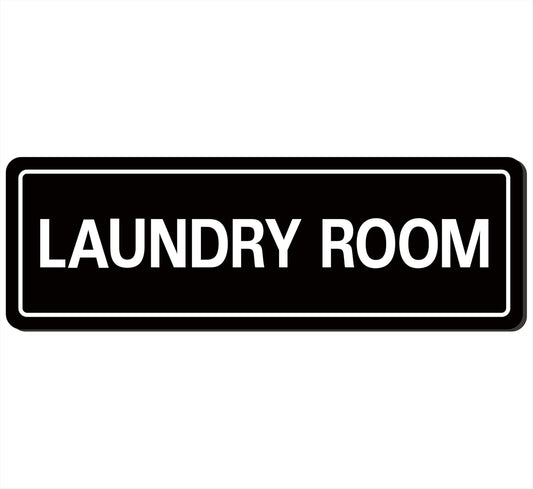 Laundry Room Sign, Premium Durable Acrylic Material, Super Strong Adhesive, Quick Installation, Suitable for Your Home and Business (9 × 3 Inches, Black)