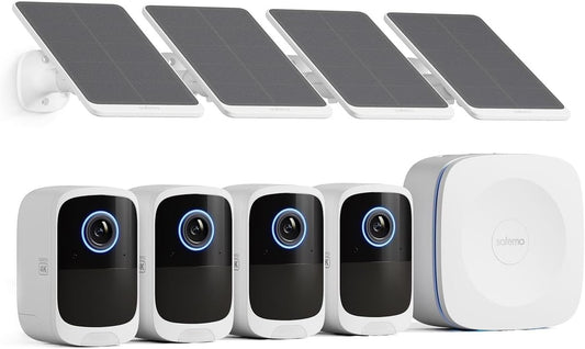 4K Security Cameras Wireless Outdoor/Indoor, Battery Cameras for Home Security, No Monthly Fees, 32G Local Storage, Advanced AI, 5W Solar Panels, Color Night Vision, 2-Way Audio, 2.4Ghz WiFi