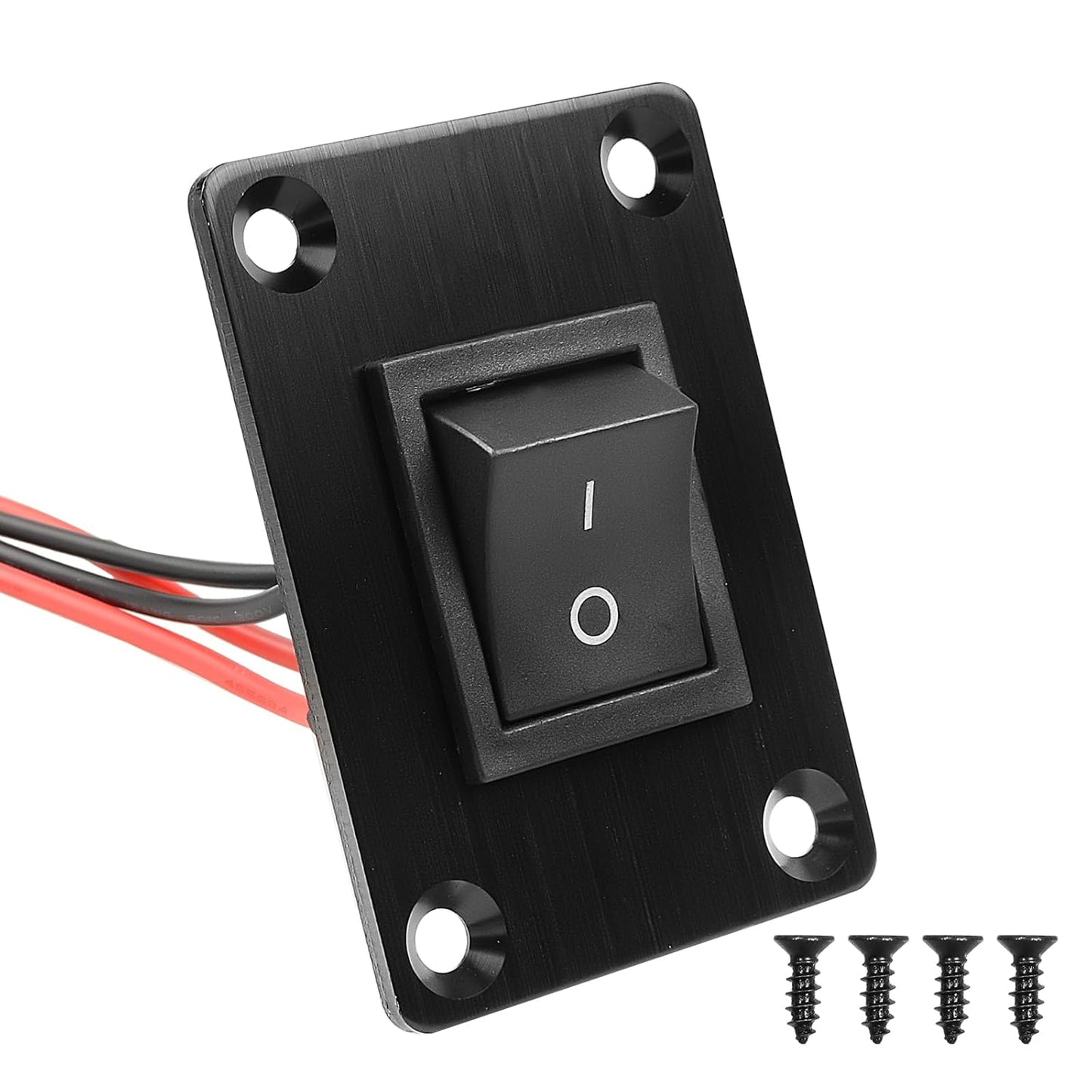 1Pcs Black KCD4 Boat Rocker Switch 2-Position 4-Pin Pre-Wired DPST Panel Switch 16A 250VAC 20A 125VAC, CE