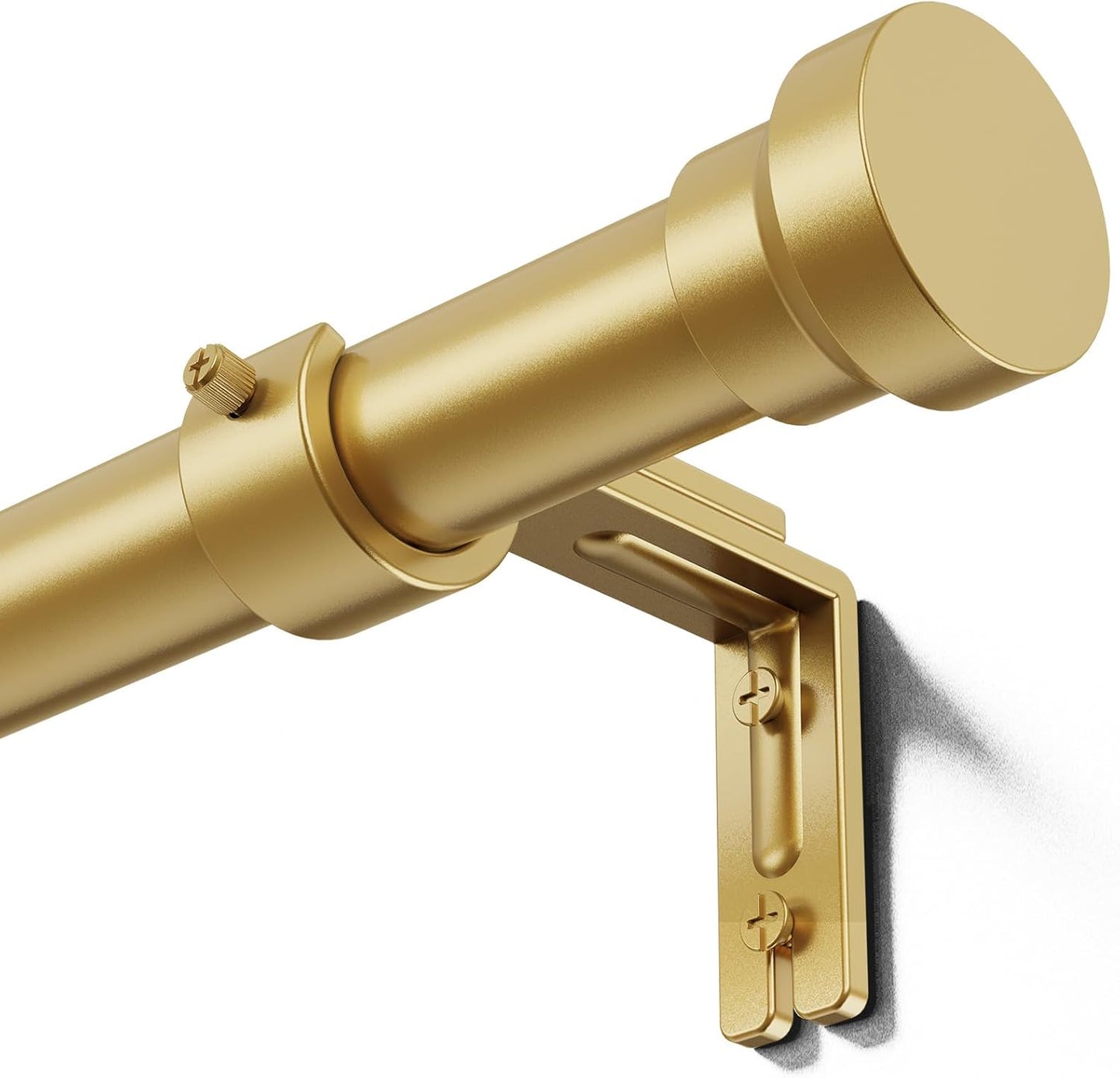 Curtain Rod 32-84 Inch, Heavy Duty 1 Inch Adjustable Curtain Rods for Windows, Gold Long Window Treatment Rods, Modern Design, Easy Installation